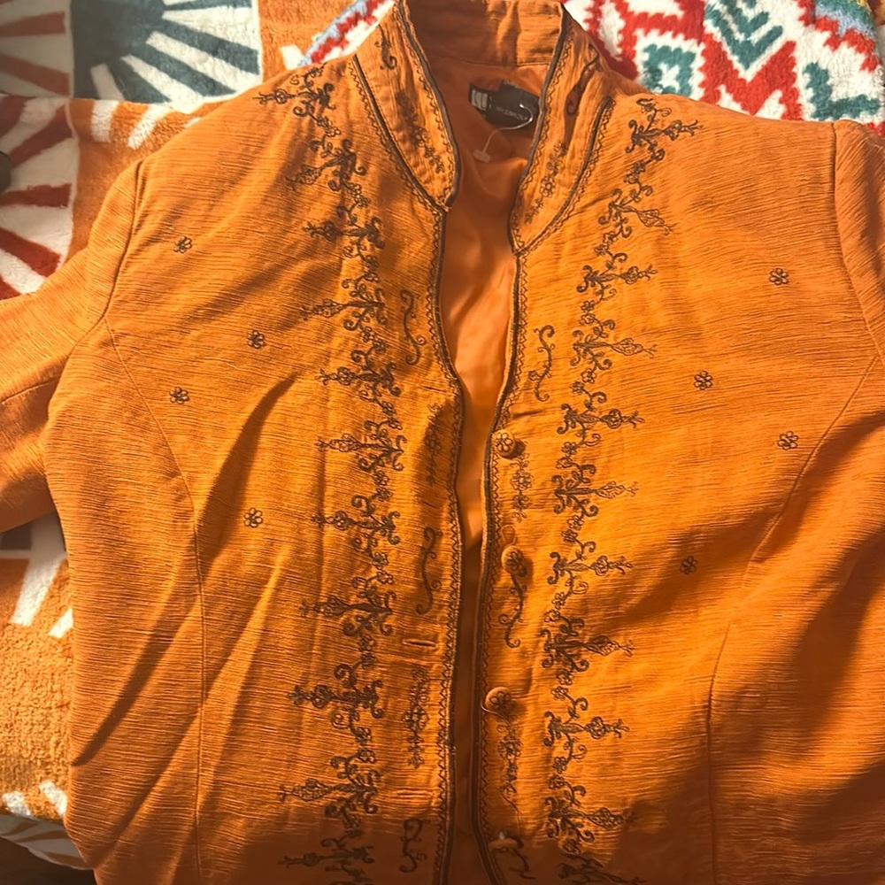 Orange boho jacket